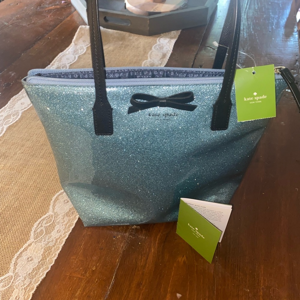 Kate Spade light blue glitter purse!!!
